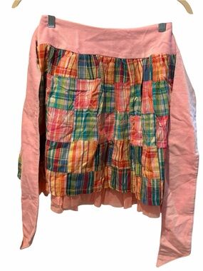 Raj Kids Patchwork Plaid Tie Waist Skirt Pink Layered 6-8 Years NWT